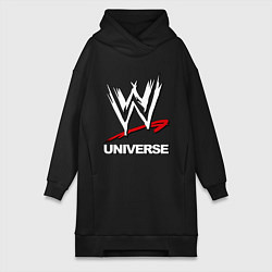 Женское худи-платье WWE universe, цвет: черный
