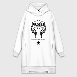 Женское худи-платье Fragile Express, цвет: белый