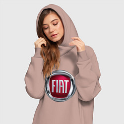 Женское худи-платье FIAT logo, цвет: пыльно-розовый — фото 2