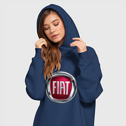 Женское худи-платье FIAT logo, цвет: тёмно-синий — фото 2