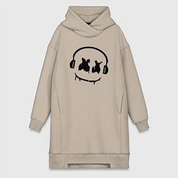 Женское худи-платье Marshmello Music, цвет: миндальный