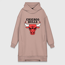 Женское худи-платье Chicago Bulls, цвет: пыльно-розовый