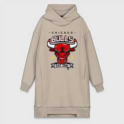 Женское худи-платье Chicago Bulls est. 1966, цвет: миндальный