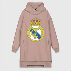 Женское худи-платье Real Madrid FC, цвет: пыльно-розовый