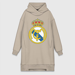 Женское худи-платье Real Madrid FC, цвет: миндальный