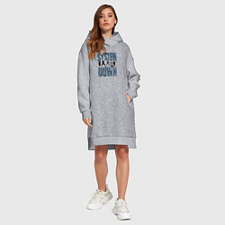 Женское худи-платье System of a Down большое лого, цвет: меланж — фото 2