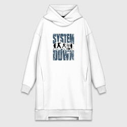 Женское худи-платье System of a Down большое лого, цвет: белый