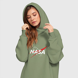 Женское худи-платье NASA: Space Arrow, цвет: авокадо — фото 2