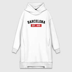 Женское худи-платье FC Barcelona Est. 1899, цвет: белый