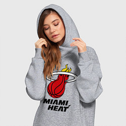 Женское худи-платье Miami Heat-logo, цвет: меланж — фото 2