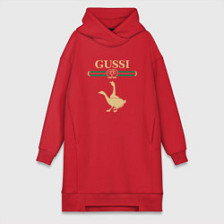 Женское худи-платье GUSSI Fashion, цвет: красный