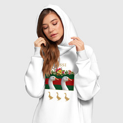 Женское худи-платье GUSSI: Flowers Style, цвет: белый — фото 2