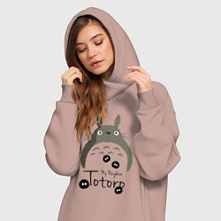 Женское худи-платье My Neighbor Totoro, цвет: пыльно-розовый — фото 2