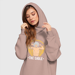 Женское худи-платье Khabib: The Eagle, цвет: пыльно-розовый — фото 2