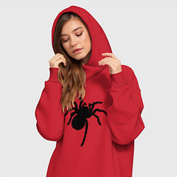 Женское худи-платье Черный паук, цвет: красный — фото 2