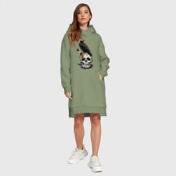 Женское худи-платье Ворон, цвет: авокадо — фото 2