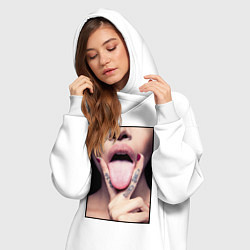 Женское худи-платье Кунилингус, цвет: белый — фото 2