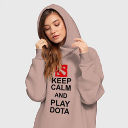 Женское худи-платье Keep Calm & Play Dota, цвет: пыльно-розовый — фото 2