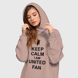Женское худи-платье Keep Calm & United fan, цвет: пыльно-розовый — фото 2