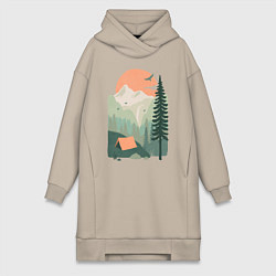 Женское худи-платье Wood Adventure, цвет: миндальный