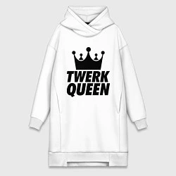 Женское худи-платье Twerk Queen, цвет: белый