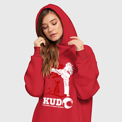 Женское худи-платье Kudo, цвет: красный — фото 2
