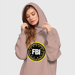 Женское худи-платье FBI Departament, цвет: пыльно-розовый — фото 2