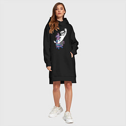 Женское худи-платье Marshmello x Llama, цвет: черный — фото 2