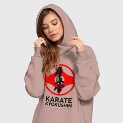 Женское худи-платье Karate Kyokushin, цвет: пыльно-розовый — фото 2