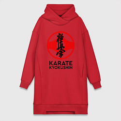 Женское худи-платье Karate Kyokushin, цвет: красный