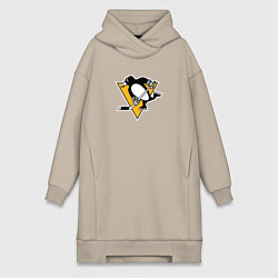 Женское худи-платье Pittsburgh Penguins: Evgeni Malkin, цвет: миндальный