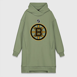 Женское худи-платье Boston Bruins NHL, цвет: авокадо