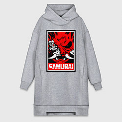 Женская толстовка-платье Cyberpunk 2077: Samurai Poster