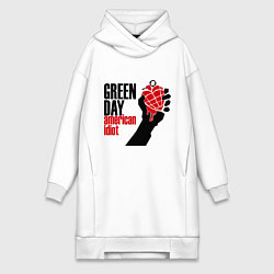 Женское худи-платье Green Day: American idiot, цвет: белый