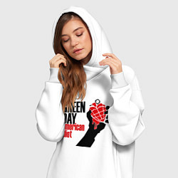 Женское худи-платье Green Day: American idiot, цвет: белый — фото 2