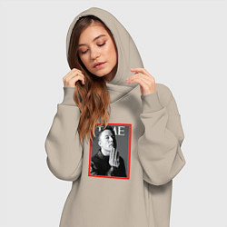 Женское худи-платье Илон Маск Журнал TIME, цвет: миндальный — фото 2