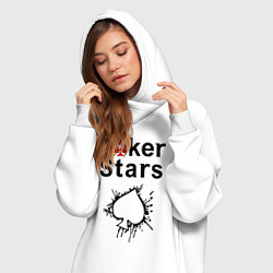 Женское худи-платье Poker Stars, цвет: белый — фото 2