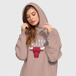 Женское худи-платье CHICAGO BULLS, цвет: пыльно-розовый — фото 2