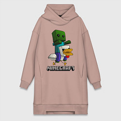 Женское худи-платье MINECRAFT, цвет: пыльно-розовый