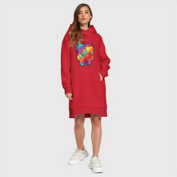 Женское худи-платье Питбуль, цвет: красный — фото 2