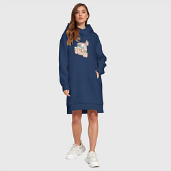 Женское худи-платье Персиковый Сок, цвет: тёмно-синий — фото 2
