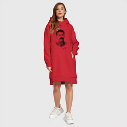 Женское худи-платье Товарищ Сталин, цвет: красный — фото 2