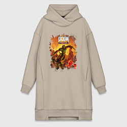 Женское худи-платье DOOM, цвет: миндальный