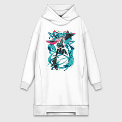 Женское худи-платье Hatsune Miku Expo, цвет: белый