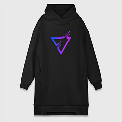 Женское худи-платье Liquid Triangle, цвет: черный