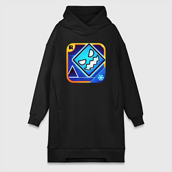 Женское худи-платье Geometry Dash, цвет: черный