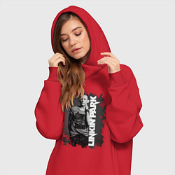 Женское худи-платье LINKIN PARK, цвет: красный — фото 2