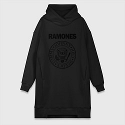 Женское худи-платье RAMONES, цвет: черный