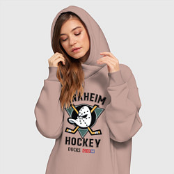 Женское худи-платье ANAHEIM DUCKS, цвет: пыльно-розовый — фото 2