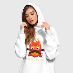 Женское худи-платье My heart burns, цвет: белый — фото 2